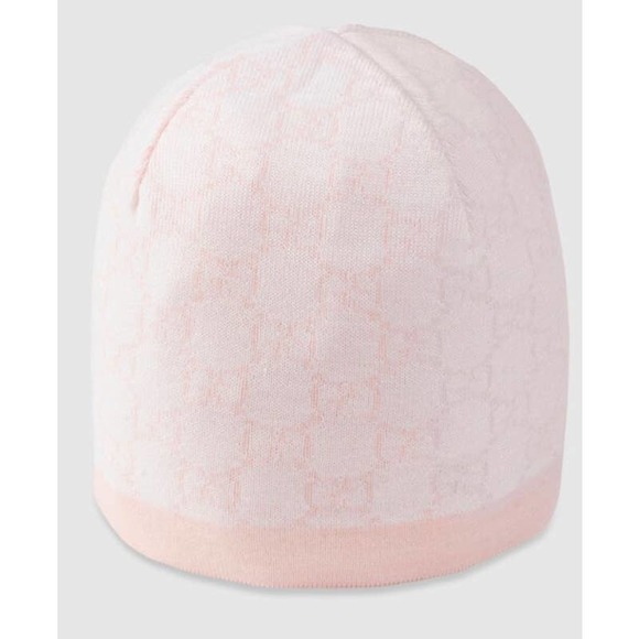 Gucci Other - Gucci Baby Pink GG Pattern Monogram Lana Wool Hat Newborn